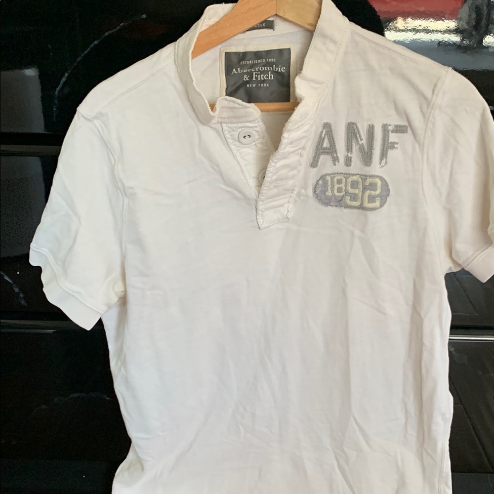 Abercrombie & Fitch White Casual Button Down Shirt